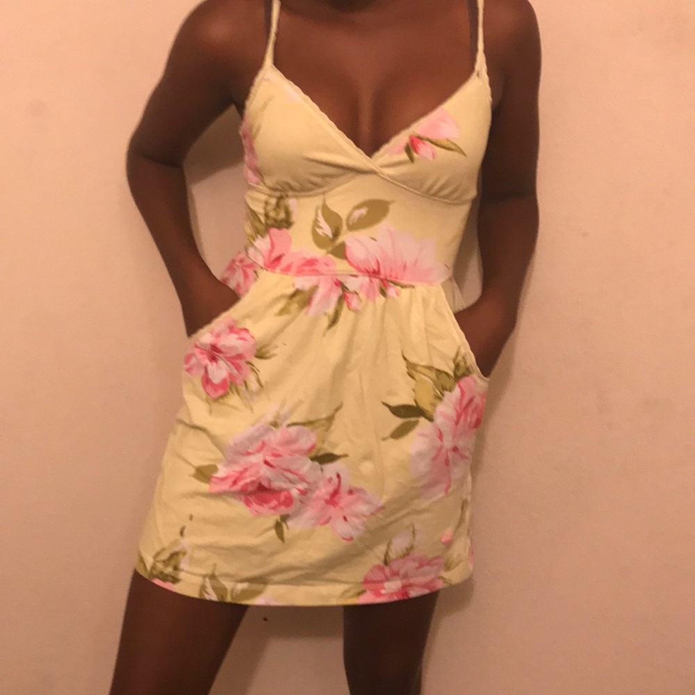 Yellow Floral Dress Abercrombie & Fitch New York